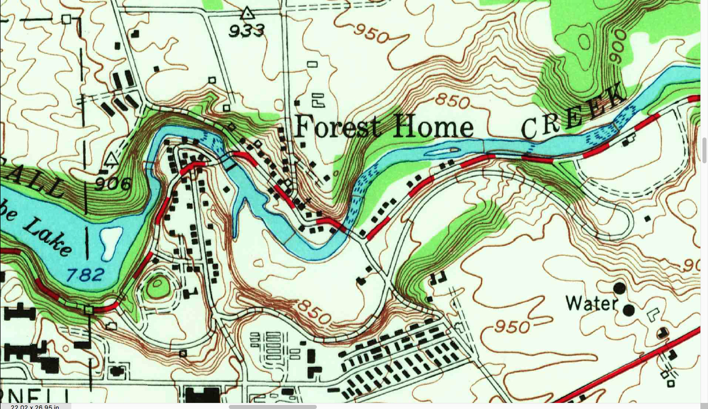 Extract of 1949 USGS Topo showing Forest Home